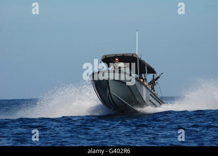 The U.S. Coast Guard Port Security Unit patrols Guantanamo Bay. Stock Photo