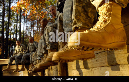 U.S. Army Soldiers prepare for basic training. Stock Photo