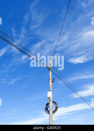 Spanish telephone pole Stock Photo