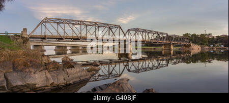 Bridges at Scamander River, Tasmania Stock Photo