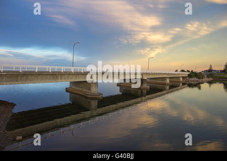 Bridges at Scamander River, Tasmania Stock Photo