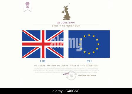 United Kingdom withdrawal from the European Union banner template. vector EU and British flags icons over white background. publ Stock Vector