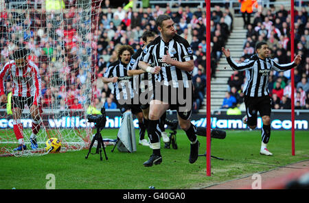 Soccer - Barclays Premier League - Sunderland v Newcastle United - Stadium of Light. Newcastle's Kevin Nolan celebrates his goal during the Barclays Premier League match at the Stadium of Light, Sunderland. Stock Photo