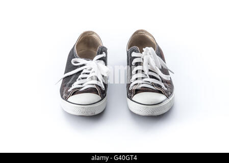 black grunge shoes on white background Stock Photo