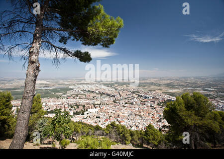 View from Castillo de Santa Catalina to the town of Jaén, Andalusia, Spain, Europe Stock Photo