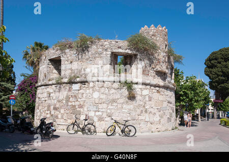 Ancient city walls, Eleftherias Square, Kos Town, Kos (Cos), The Dodecanese, South Aegean Region, Greece Stock Photo