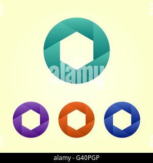 Shutter color icons on yellow background, stock vector Stock Vector