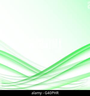 Green and white waves modern futuristic abstract background Stock Vector