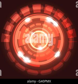 Abstract technology red background with circles, stock vector Stock Vector