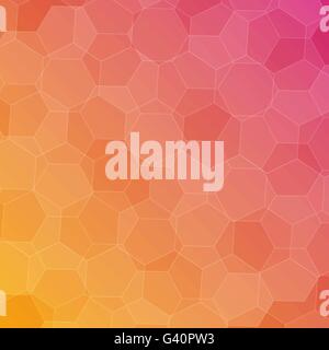 Abstract pink-orange background with hexagons, stock vector Stock Vector