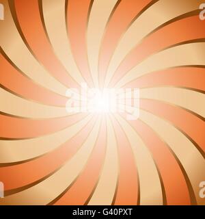 Abstract brown and orange ray twirl background, stock vector Stock Vector