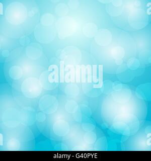 Abstract background with bokeh circles on blue background Stock Vector