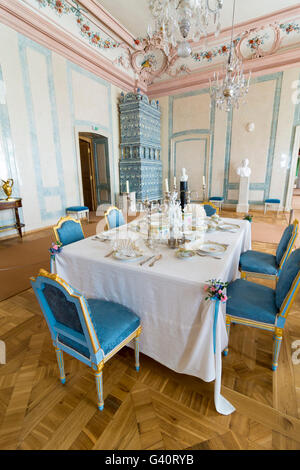 PILSRUNDALE, LATVIA - JUNE 9, 2016: Interior of Rundale palace.The Marble Hall served as the Duke’s dining room Stock Photo