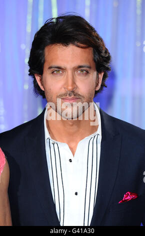 Hrithik Roshan waxwork. Bollywood actor Hrithik Roshan unveils his new waxwork at Madame Tussauds in London. Stock Photo