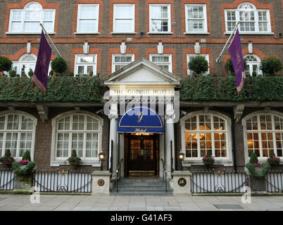 General view of the Goring Hotel, in Belgravia, central London. Royal fiancee Kate Middleton is rumoured to have booked herself into the luxury hotel for the night before her wedding ceremony. Stock Photo