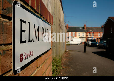 A general view of the site of the former home of Reading Football Club, Elm Park. Used by the club from 1896 until 1998 when the club moved to the current Madjeski Stadium. The area is now a residential housing estate Stock Photo