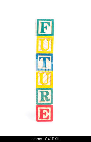 FUTURE with colorful alphabet blocks on white background Stock Photo ...