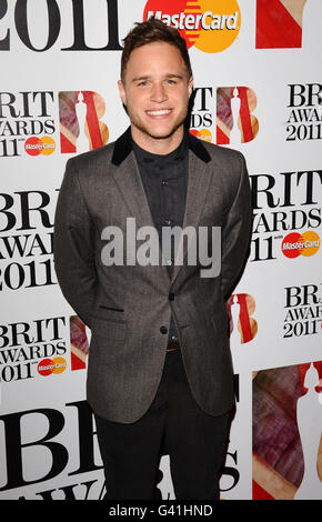 Olly Murs arrives at the Brit Awards 2011 shortlist announcement at the IndigO2, at the O2, London. Stock Photo