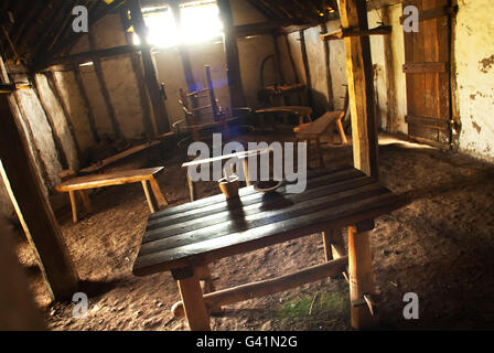 Interior of a replica building, Bede's World Stock Photo