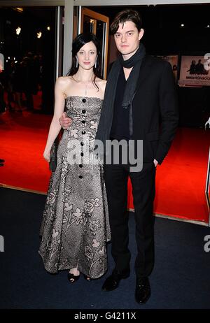 Sam Riley and Andrea Riseborough arriving for the European premiere of Brighton Rock at the Odeon Leicester Square, London. Stock Photo