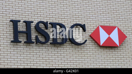 FTSE 100. HSBC bank sign in Nottingham Stock Photo