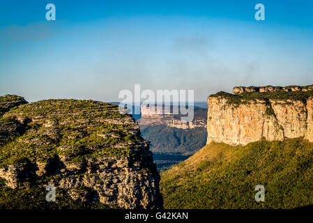 View of the Vale do Capao from the Morro do Pai Inacio, Chapada Diamantina, Bahia, Brazil Stock Photo