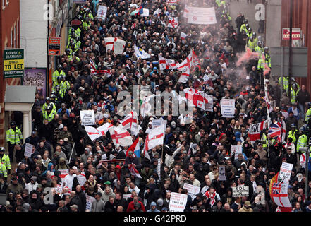 EDL demonstration in Luton Stock Photo