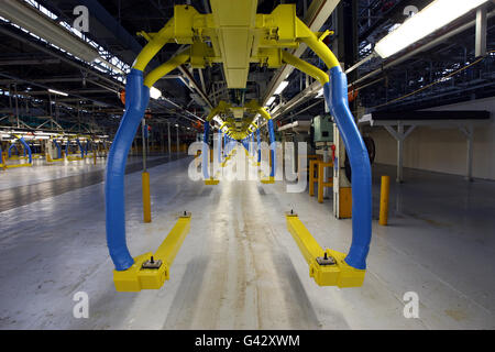 The empty production line at the MG Motors Longbridge plant in Birmingham. Stock Photo