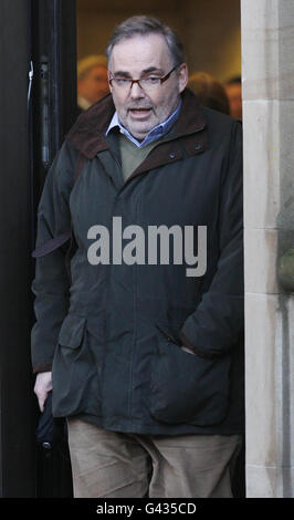 Malcolm Webster, from Guildford in Surrey, leaves Glasgow High Court where he is accused of the murder of his first wife Claire Morris in Aberdeenshire in May 1994 and pocketing more than 200,000 in insurance payouts after her death and is also accused of trying to kill his second wife Ms Drumm in New Zealand five years later to obtain 750,000 from separate insurance policies.