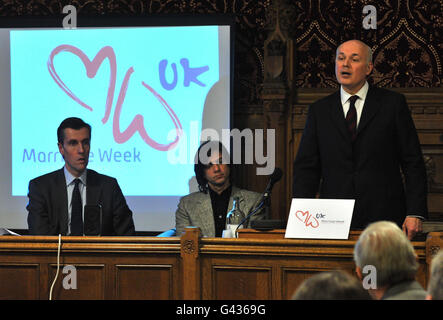 Work and Pensions Secretary Iain Duncan Smith speaks in the House of Commons in London for the launch of Marriage week. Stock Photo