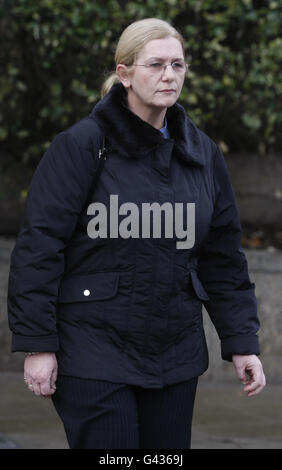 Gena Andrew leaves Glasgow High Court, where Malcolm Webster is accused of murdering Claire Morris. Stock Photo