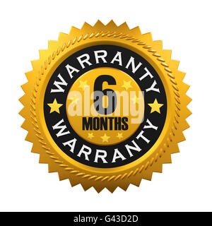 6 Months Warranty Sign Stock Photo