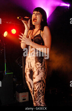 Jessie J performs on stage at the Barfly in Camden, north London, as part of HMV's 'Next Big Thing' series of concerts across the capital. Stock Photo