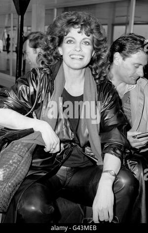 Actress Linda Gray, who stars in American soap opera 'Dallas' as Sue Ellen Ewing, at London's Heathrow Airport Stock Photo