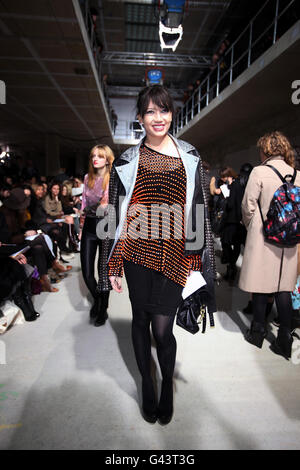 Christopher Kane Front Row - London Fashion Week. Daisy Lowe on the front row at the Christopher Kane Autumn/Winter 2011 show as part of London Fashion Week. Stock Photo