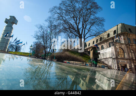 Freedom Square in Tallinn old city center, Europe travel Stock Photo