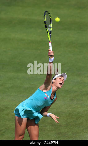 Great Britain's Johanna Konta in action against Belgium's Yanina Wickmayer during day five of the 2016 AEGON Classic at the Edgbaston Priory, Birmingham. Stock Photo