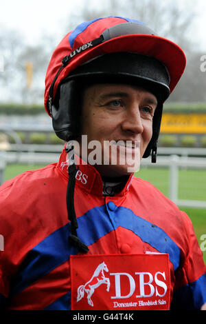 Horse Racing - Betfair Ascot Chase Day - Ascot Racecourse. Jockey Barry Geraghty after victory on Sprinter Sacre in theTrisoft 'National Hunt' Novices' Hurdle Stock Photo