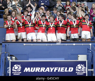 Stewart's Melville College celebrate beating Edinburgh Academy to win ...