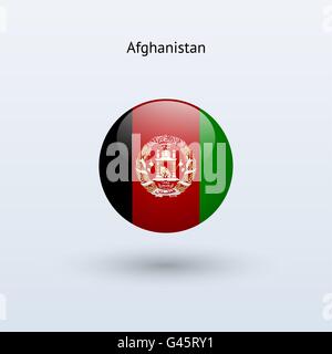 Afghanistan round flag. Vector illustration. Stock Vector