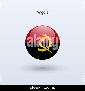 Angola round flag. Vector illustration. Stock Vector