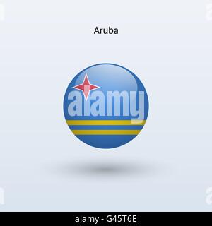 Aruba round flag. Vector illustration. Stock Vector