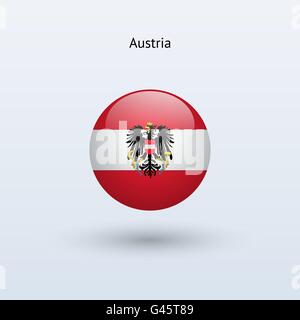 Austria round flag. Vector illustration. Stock Vector