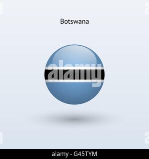 Botswana round flag. Vector illustration. Stock Vector