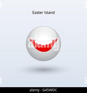 Easter Island round flag. Vector illustration. Stock Vector