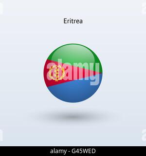 Eritrea round flag. Vector illustration. Stock Vector