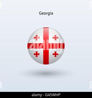 Georgia round flag. Vector illustration. Stock Vector