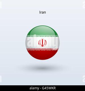 Iran round flag. Vector illustration. Stock Vector