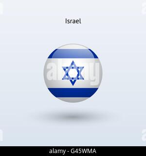 Israel round flag. Vector illustration. Stock Vector