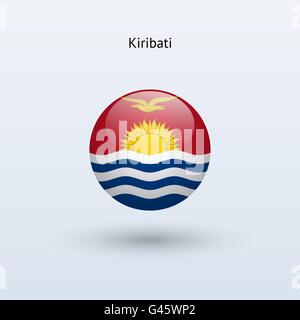 Kiribati round flag. Vector illustration. Stock Vector